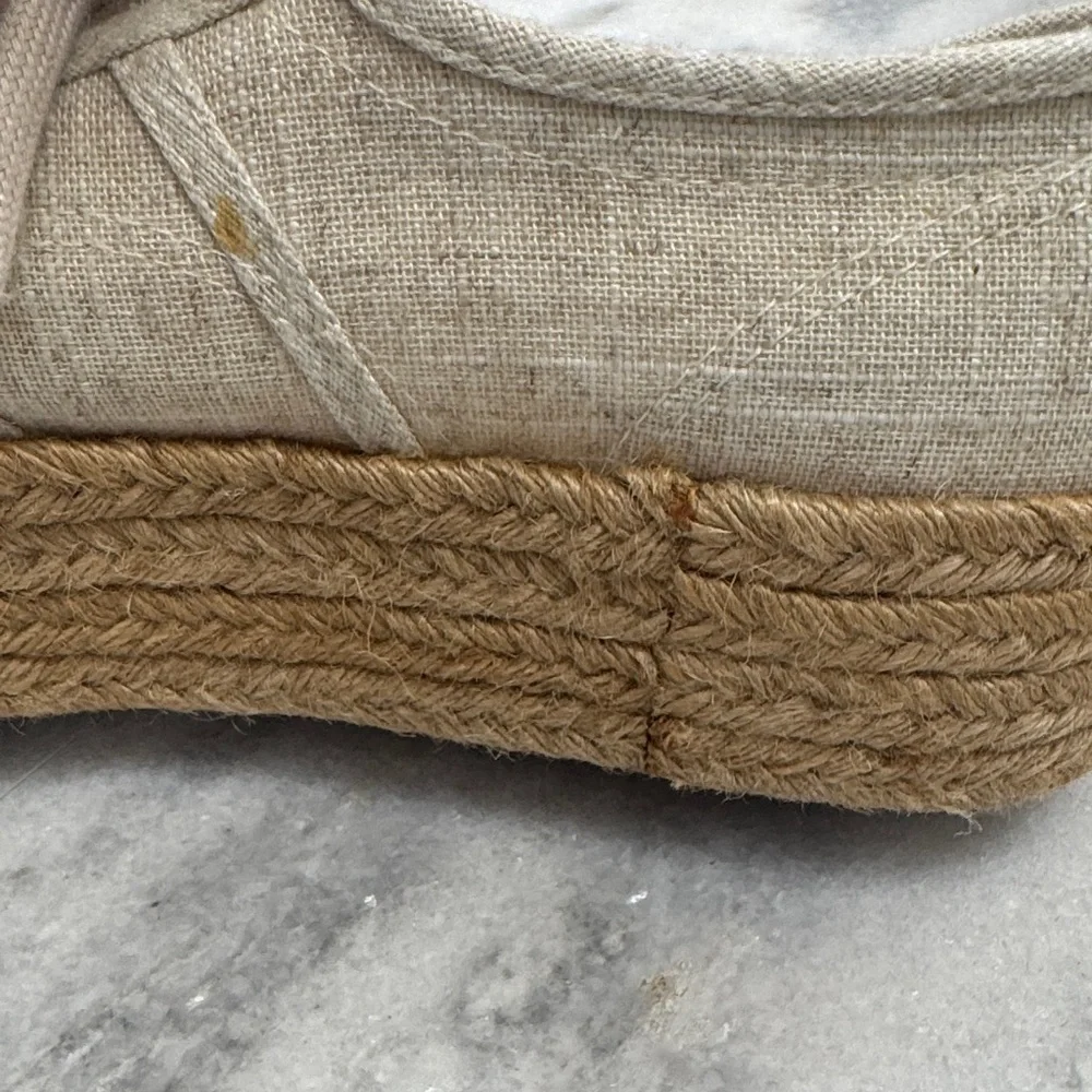 Superga Women's Beige Canvas Espadrille Shoes Size 38